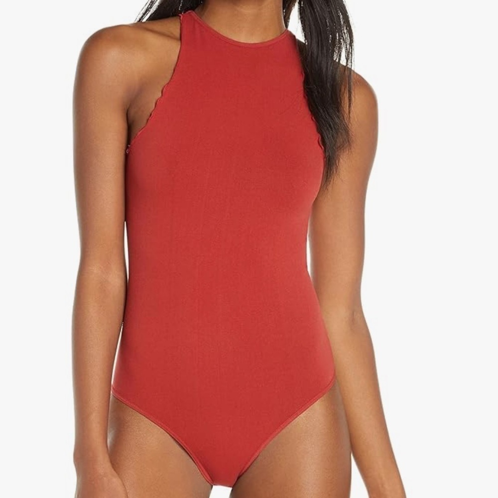 Free People Intimately Feels Right Bodysuit Red Tank Top Transition Fall Date